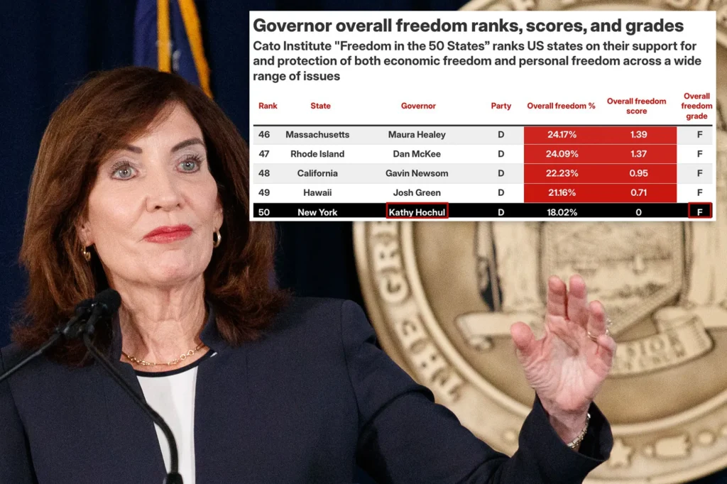 New York’s Kathy Hochul ranked worst governor in US as part of scathing new study