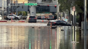 VIDEO: Rain from Tropical Storm Rachel causes flooding across Las Vegas valley