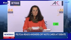 DEMOCRAT CHEATING? Alaska Senator Dan Sullivan reacts to opponent Mary Peltola reading debate answers off cue cards