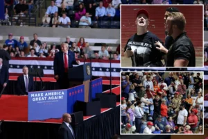 Trump’s South Carolina rally turns into royal rumble with hecklers getting ‘whacked’ by MAGA supporters